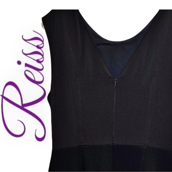REISS Beech Black V-Back Sleeveless Sheath Dress, Size 10 - Picture 5 of 10